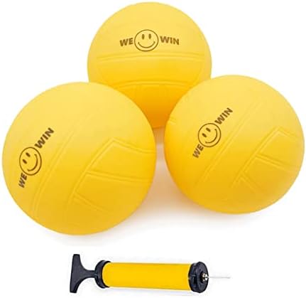כדורי החלפה של Aolowewin | כדורי ספורט עגולים | כדור קפיצה חזק | דשא מיני-ווללי כדורגל | כדורי גומי רכים צהובים 3.5 אינץ '